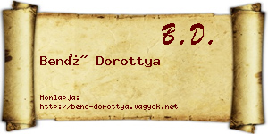 Benő Dorottya névjegykártya